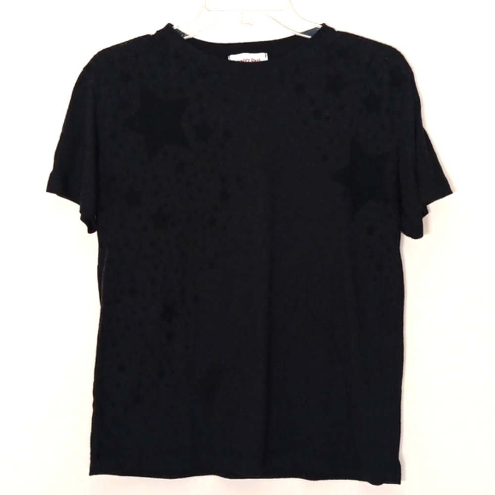 HAPPY DAYS USA Short Sleeve Tee with Sheer Stars,size M